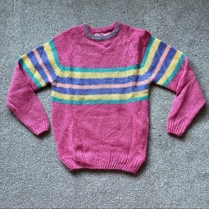 Vintage bright pastel striped sweater from Heidi